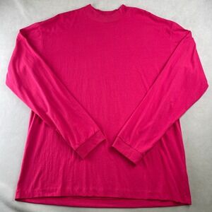 Urban Outfitters Pink Mock Neck Long Sleeve T Shirt Top Men L Daily Bright Layer